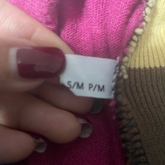 Patchwork up-cycled knit elastic waist full leg pants. All fabrics very soft. - Picture 15 of 16